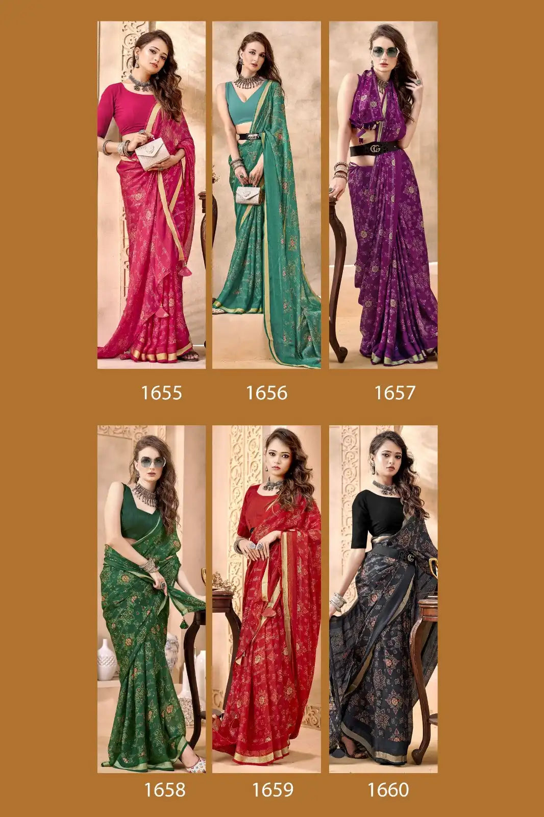 The Vallabhi Lite Collection Presents Sarees Made From Soft Moss Georgette abric With Bandhani Pattern