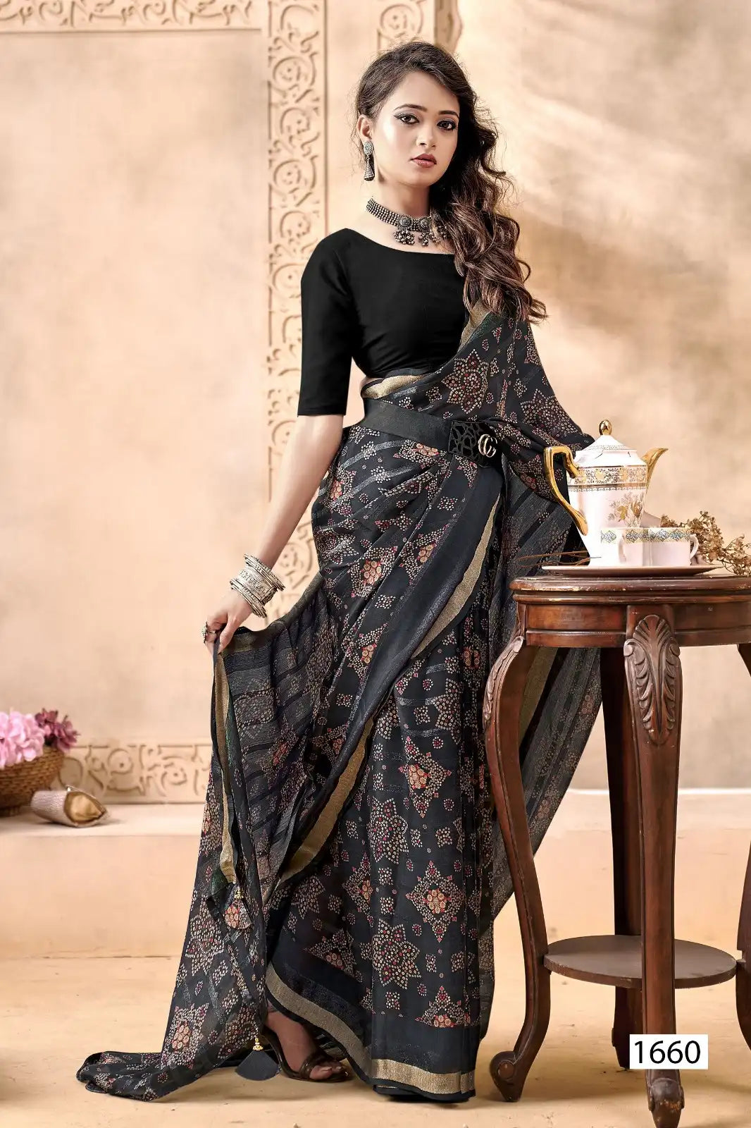 The Vallabhi Lite Collection Presents Sarees Made From Soft Moss Georgette abric With Bandhani Pattern