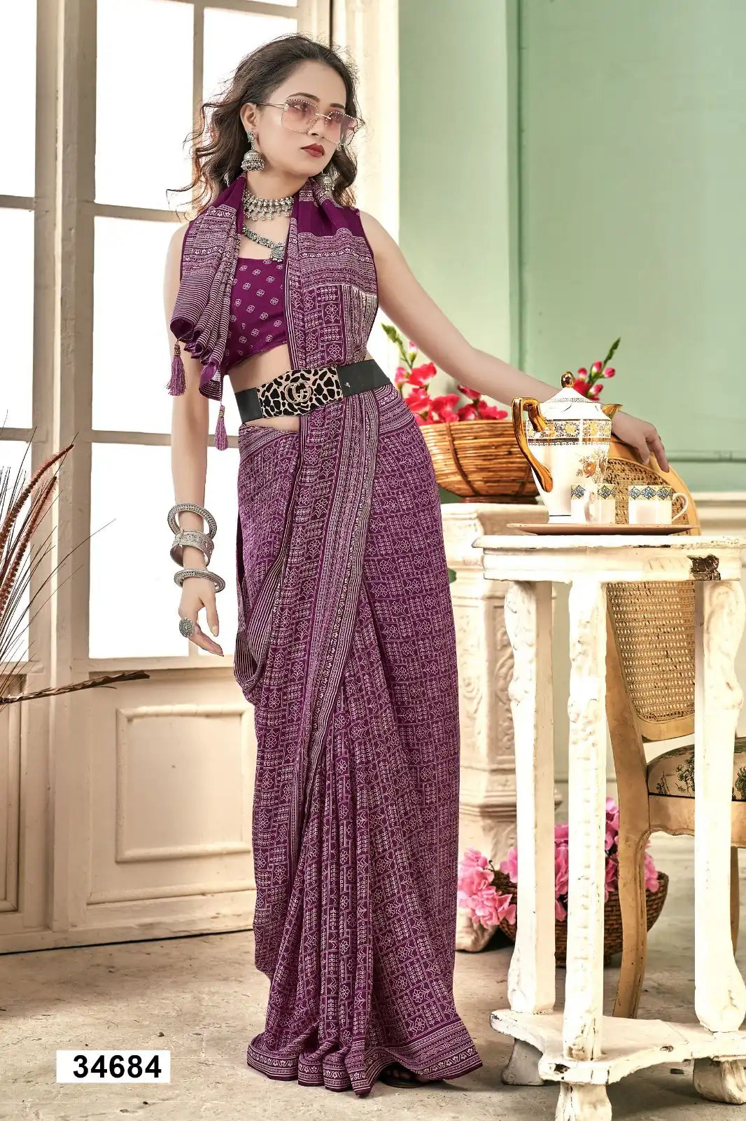 The Vallabhi Print Collection Showcases Sarees Made From Premium Moss Georgette Fabric