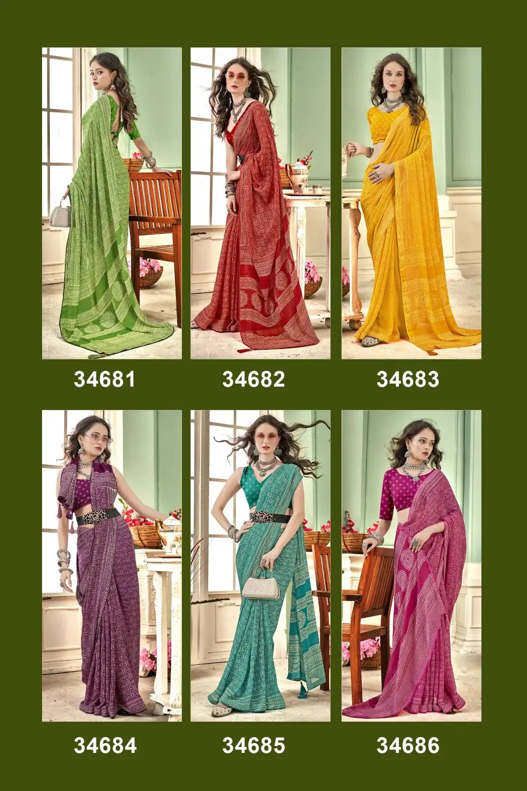 The Vallabhi Print Collection Showcases Sarees Made From Premium Moss Georgette Fabric