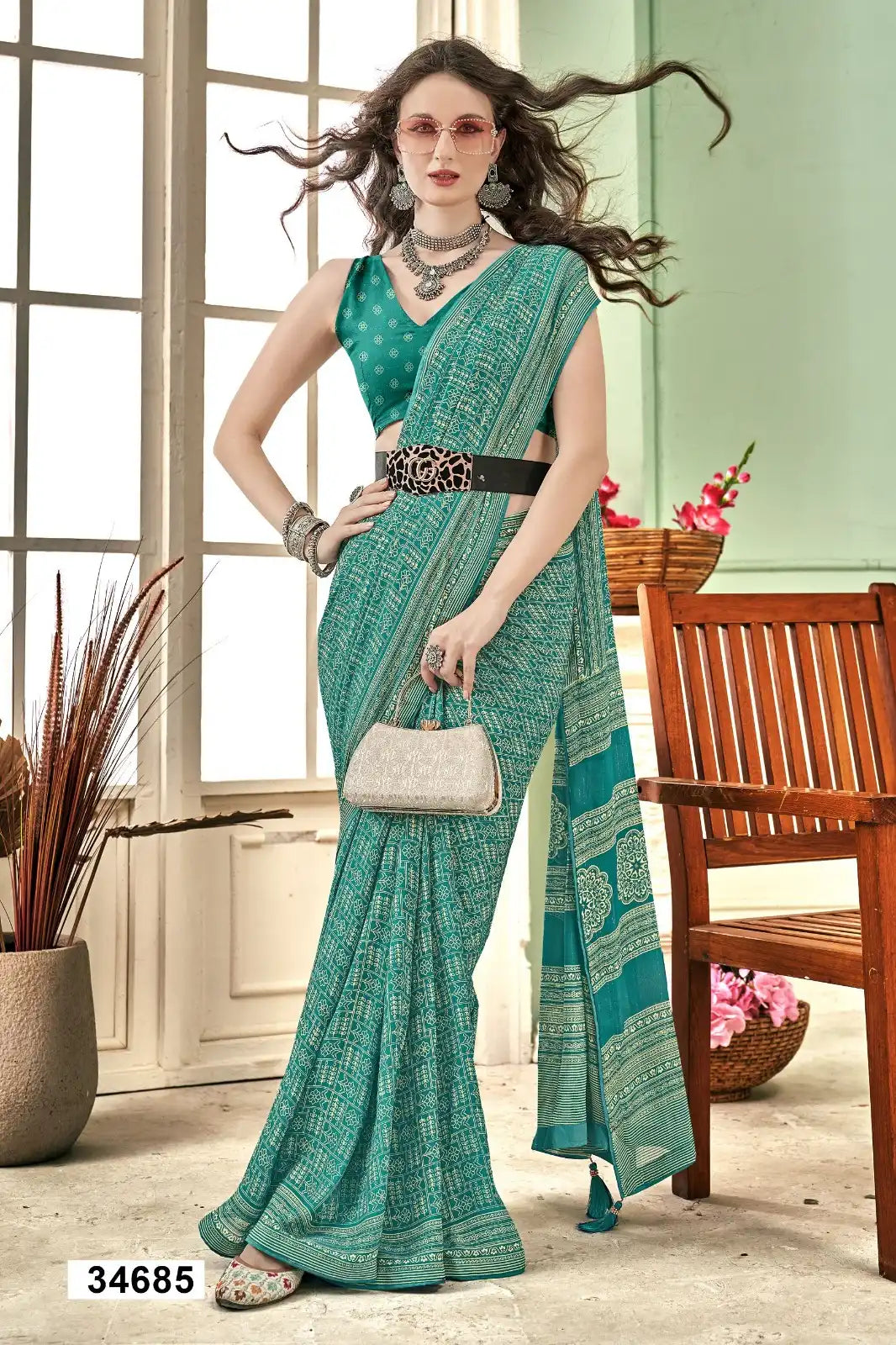 The Vallabhi Print Collection Showcases Sarees Made From Premium Moss Georgette Fabric
