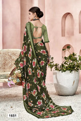 The Vallabhi Lite Collection Saree Features Lightweight Georgette Fabric, Offering Comfortable And Elegant Drape