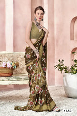 The Vallabhi Lite Collection Saree Features Lightweight Georgette Fabric, Offering Comfortable And Elegant Drape