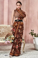 The Vallabhi Lite Collection Saree Features Lightweight Georgette Fabric, Offering Comfortable And Elegant Drape