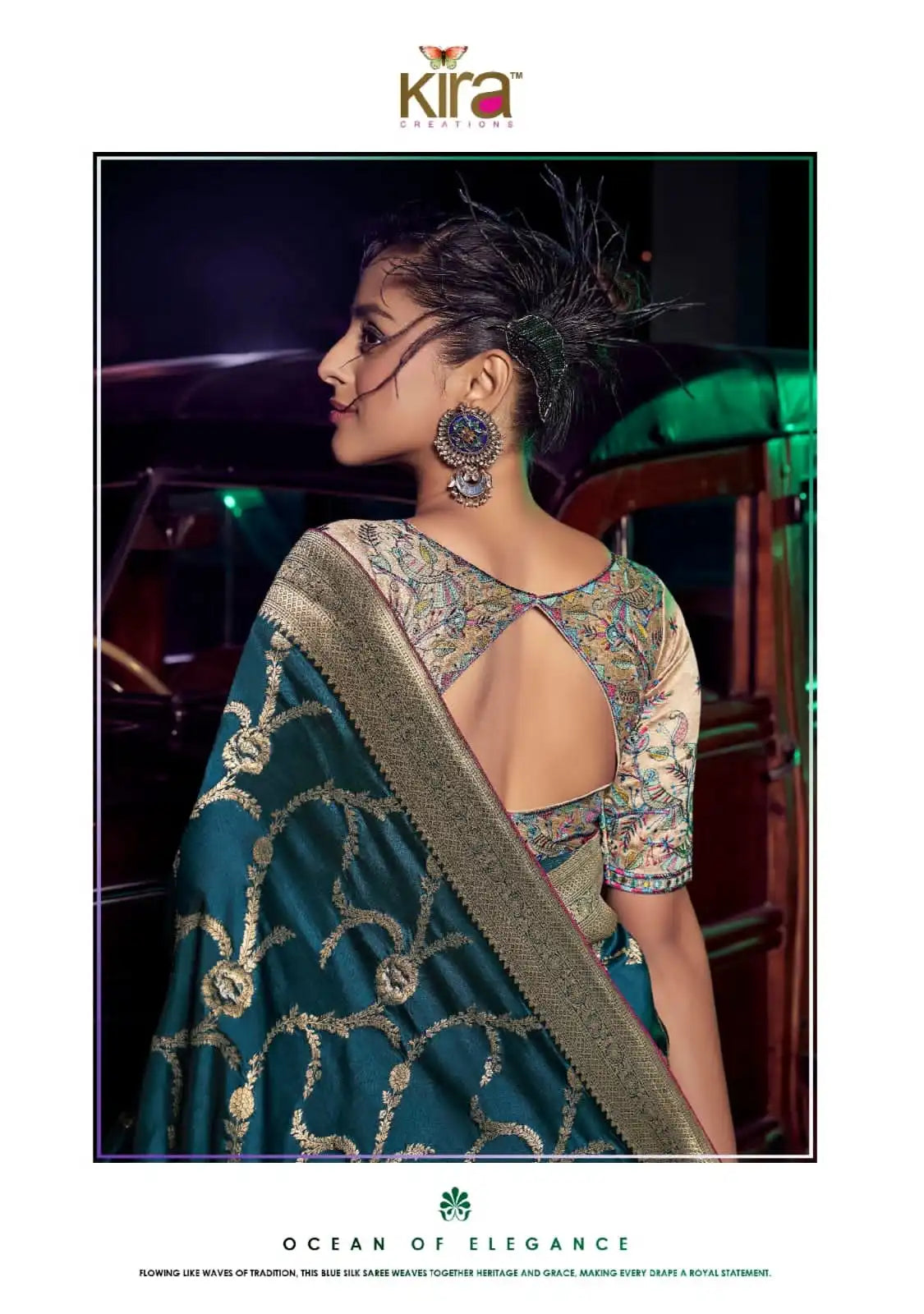 Kira Sarees Showcase Exquisite Pure Silk Fabric Enhanced By A 3D Woven Pallu