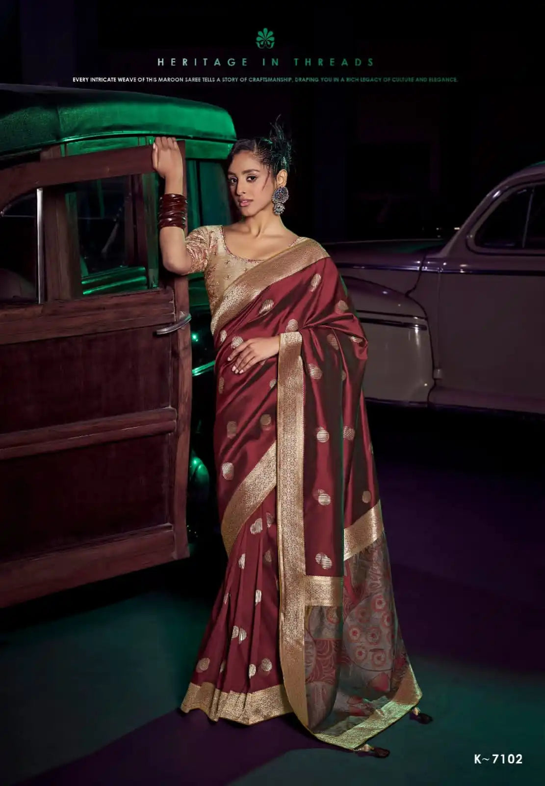 Kira Sarees Showcase Exquisite Pure Silk Fabric Enhanced By A 3D Woven Pallu