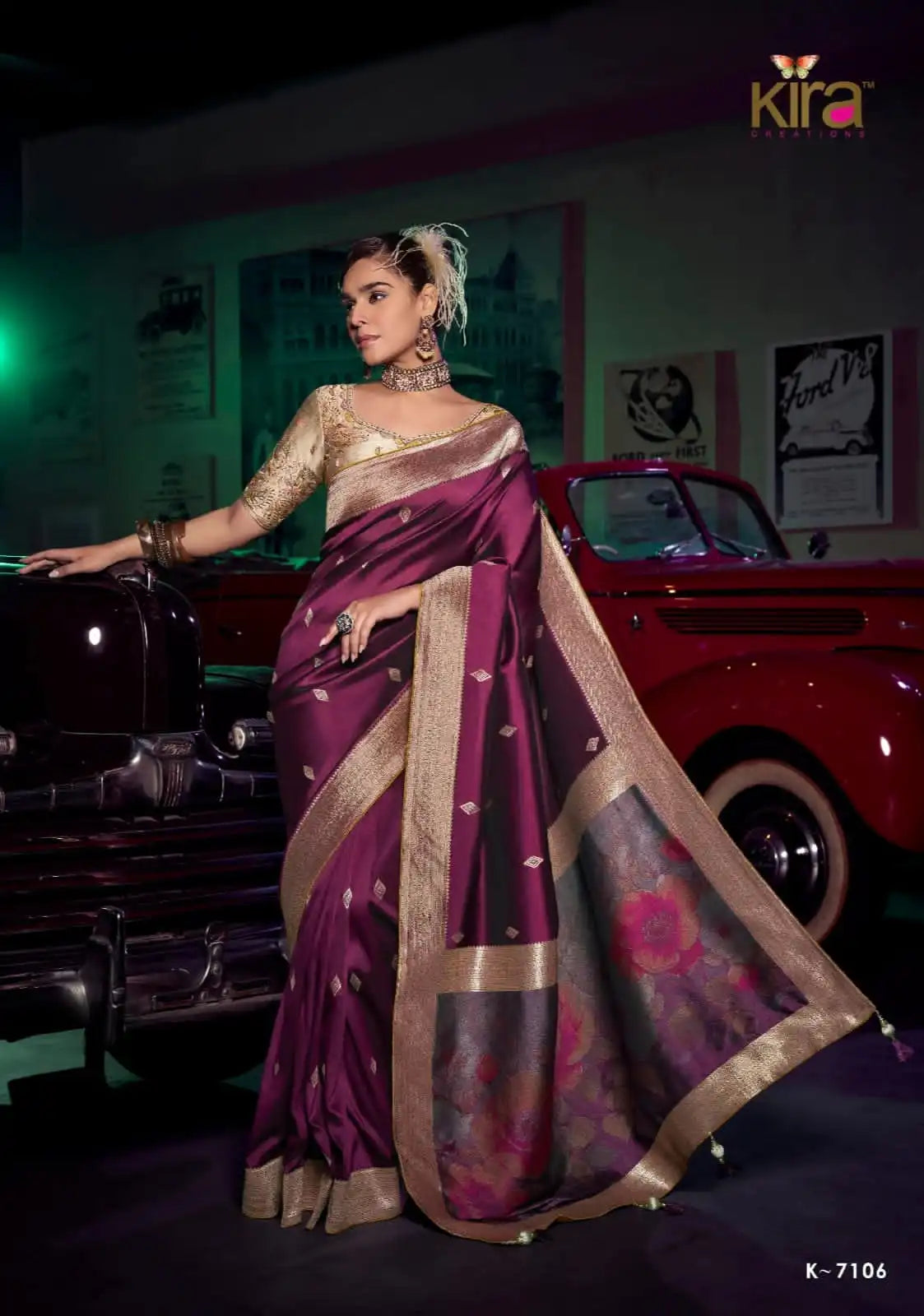 Kira Sarees Showcase Exquisite Pure Silk Fabric Enhanced By A 3D Woven Pallu
