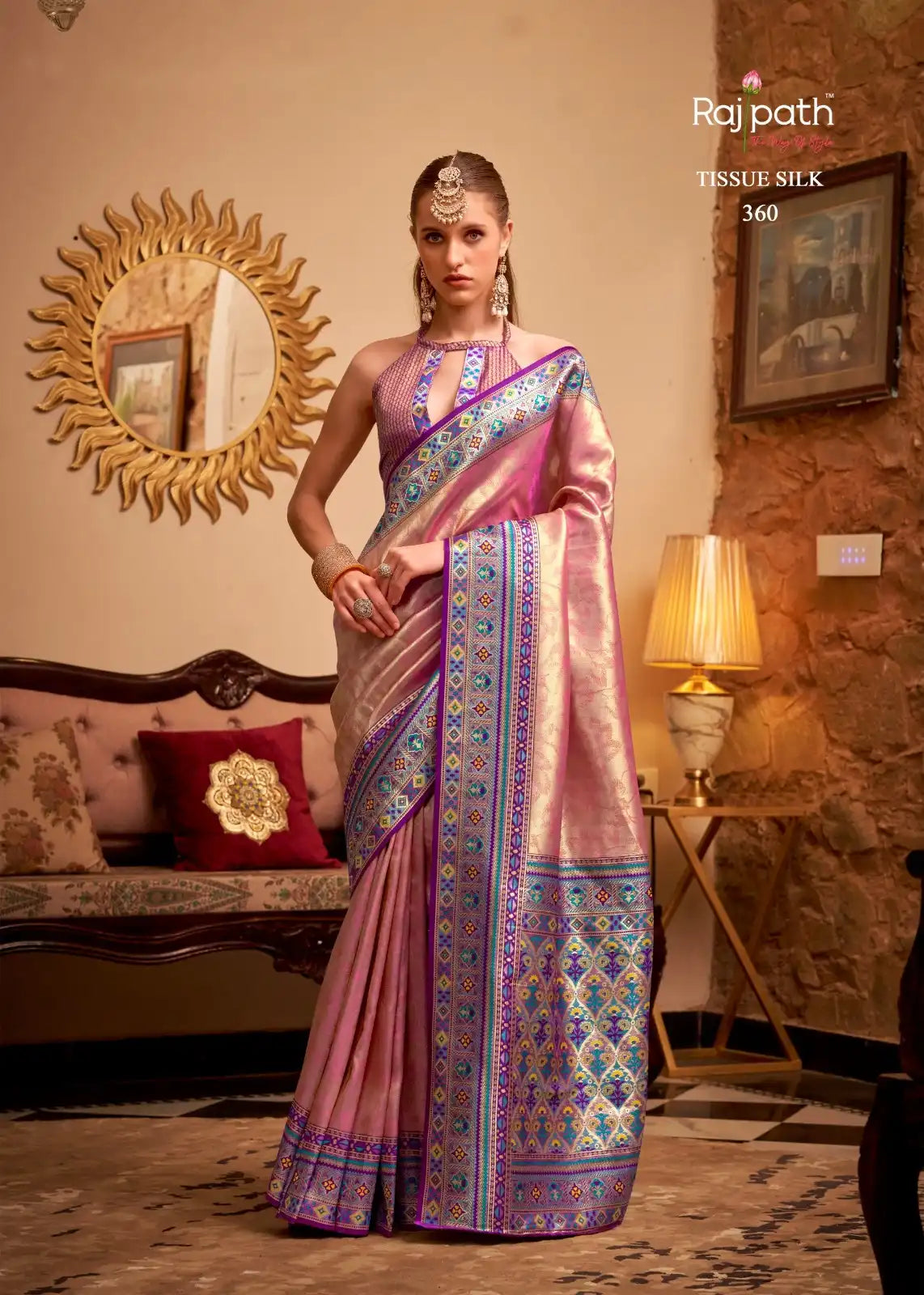 RajPath Fabrics Sarees Crafted With Tissue Silk Offer A Delicate Blend Of Elegance And Comfort
