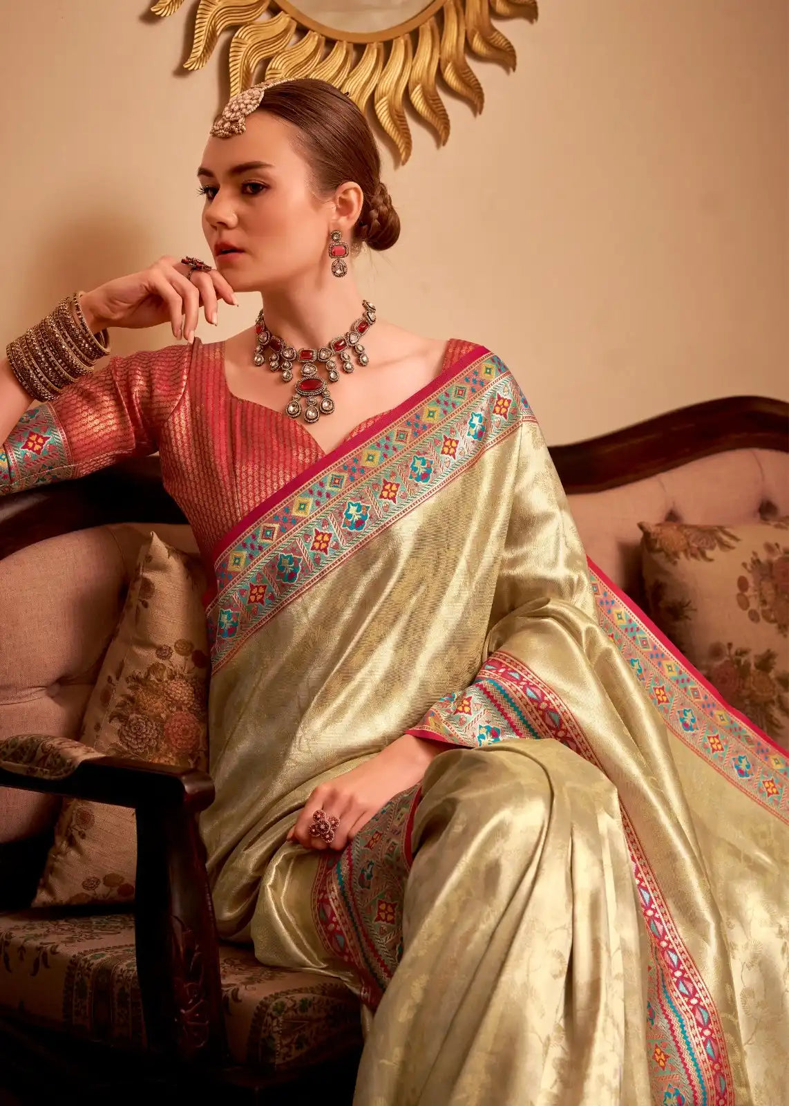 RajPath Fabrics Sarees Crafted With Tissue Silk Offer A Delicate Blend Of Elegance And Comfort