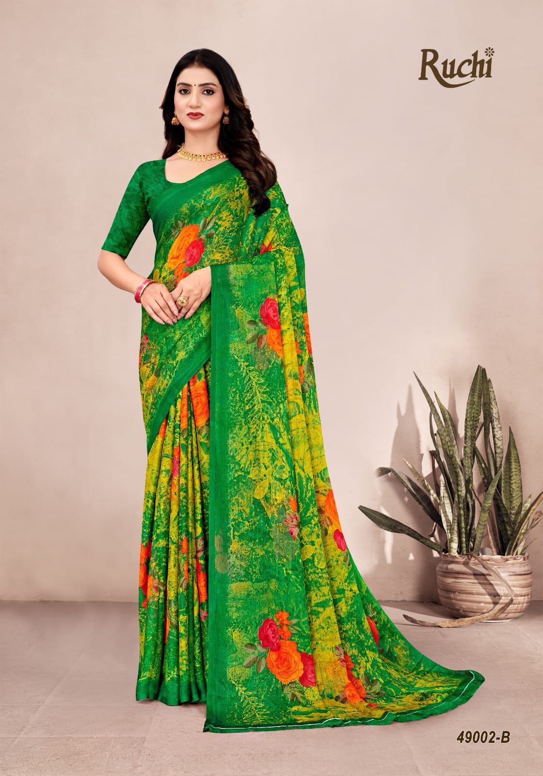 Ruchi Sarees Crafted From Chiffon Fabric Combine Traditional Artistry With Modern Elegance