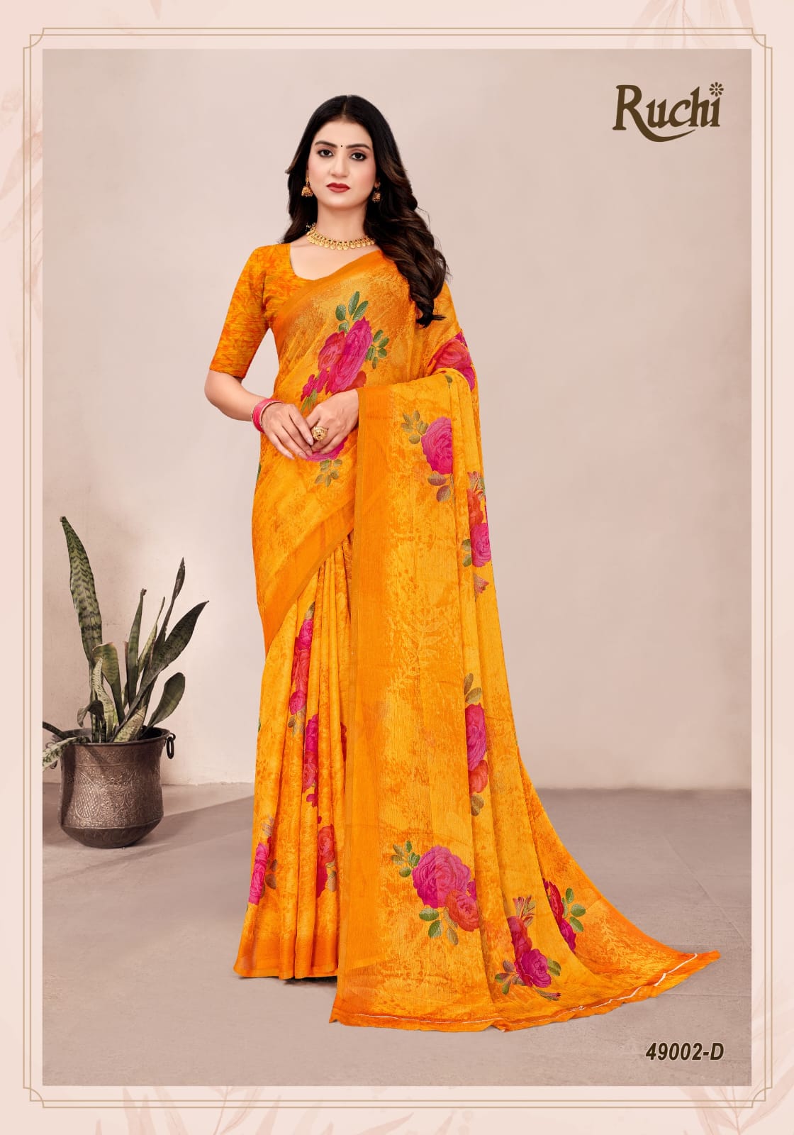Ruchi Sarees Crafted From Chiffon Fabric Combine Traditional Artistry With Modern Elegance