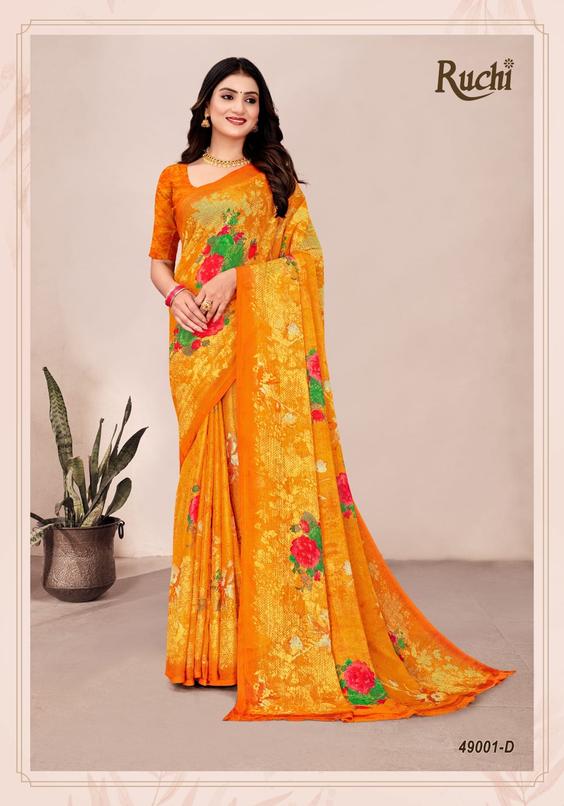 Ruchi Sarees Crafted From Chiffon Fabric Combine Traditional Artistry With Modern Elegance