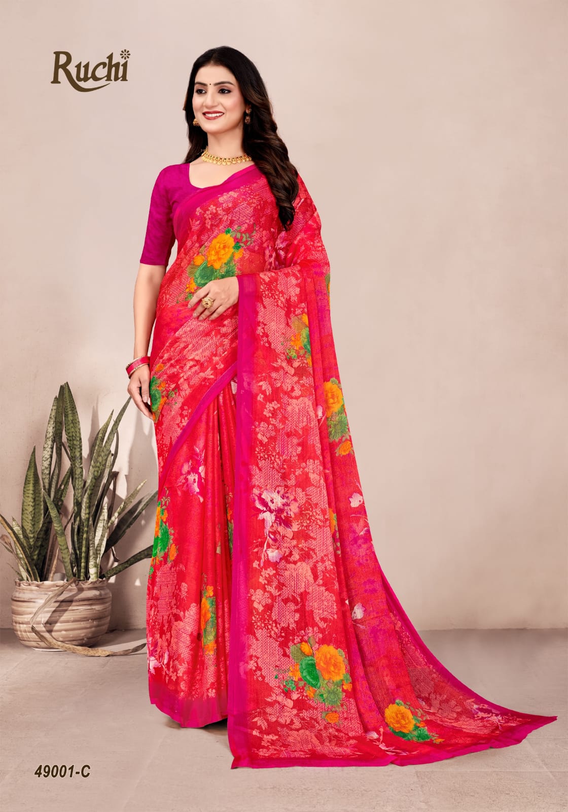 Ruchi Sarees Crafted From Chiffon Fabric Combine Traditional Artistry With Modern Elegance