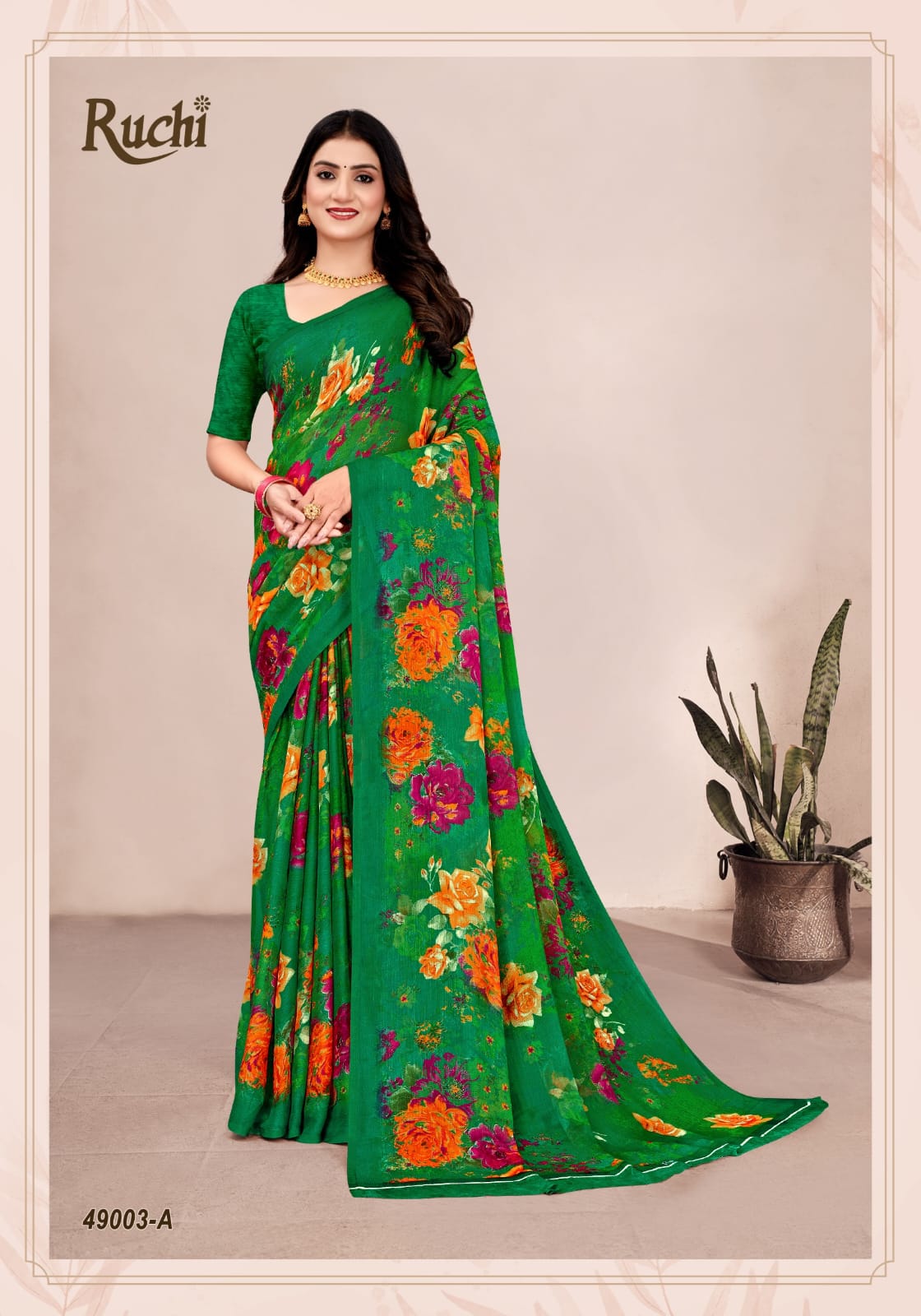 Ruchi Sarees Crafted From Chiffon Fabric Combine Traditional Artistry With Modern Elegance