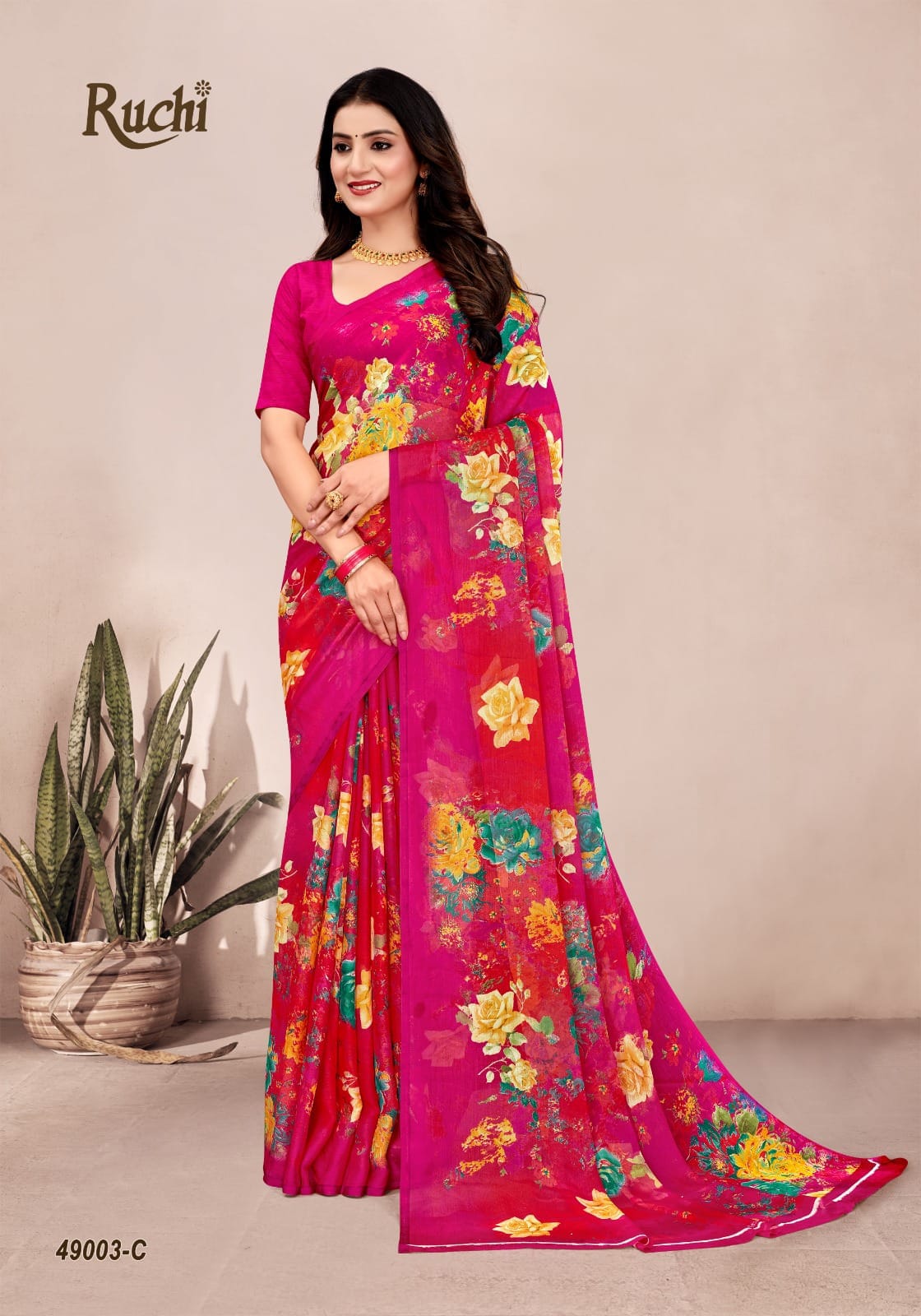 Ruchi Sarees Crafted From Chiffon Fabric Combine Traditional Artistry With Modern Elegance