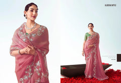 Kimora Sarees Showcase Exquisite Craftsmanship With Their Fancy Fabric And Intricate Embroidery Work