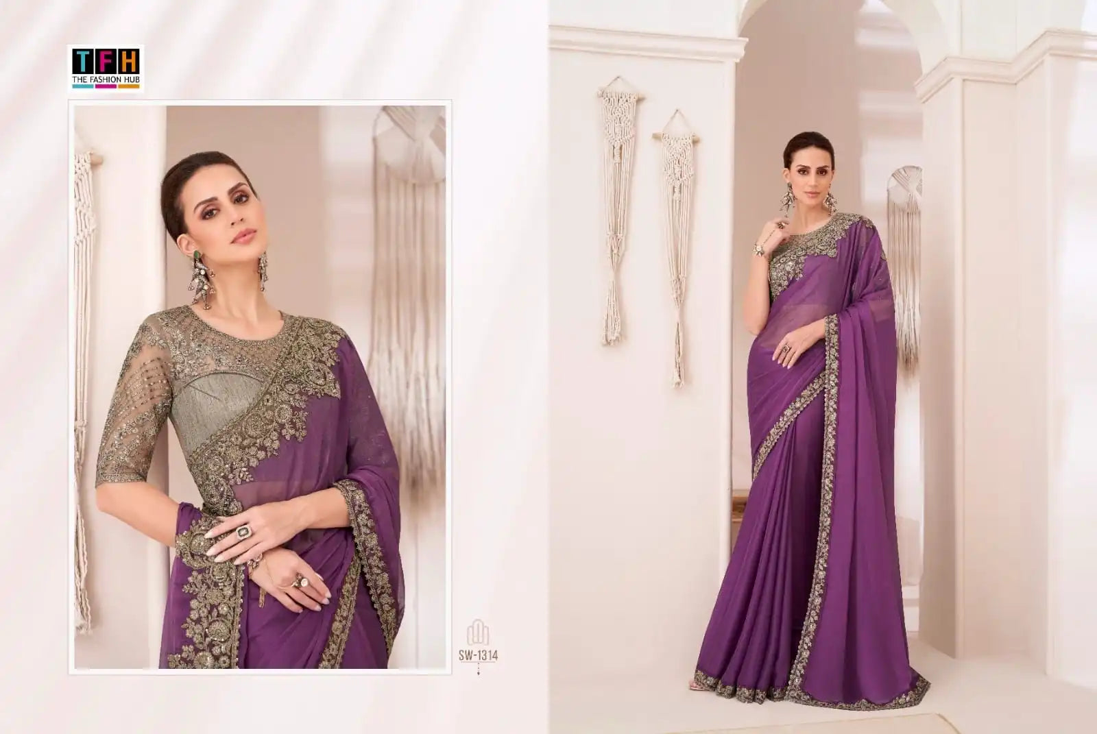 The Fashion Hub Presents Sarees Made From Premium Fancy Materials, Combining Intricate Design