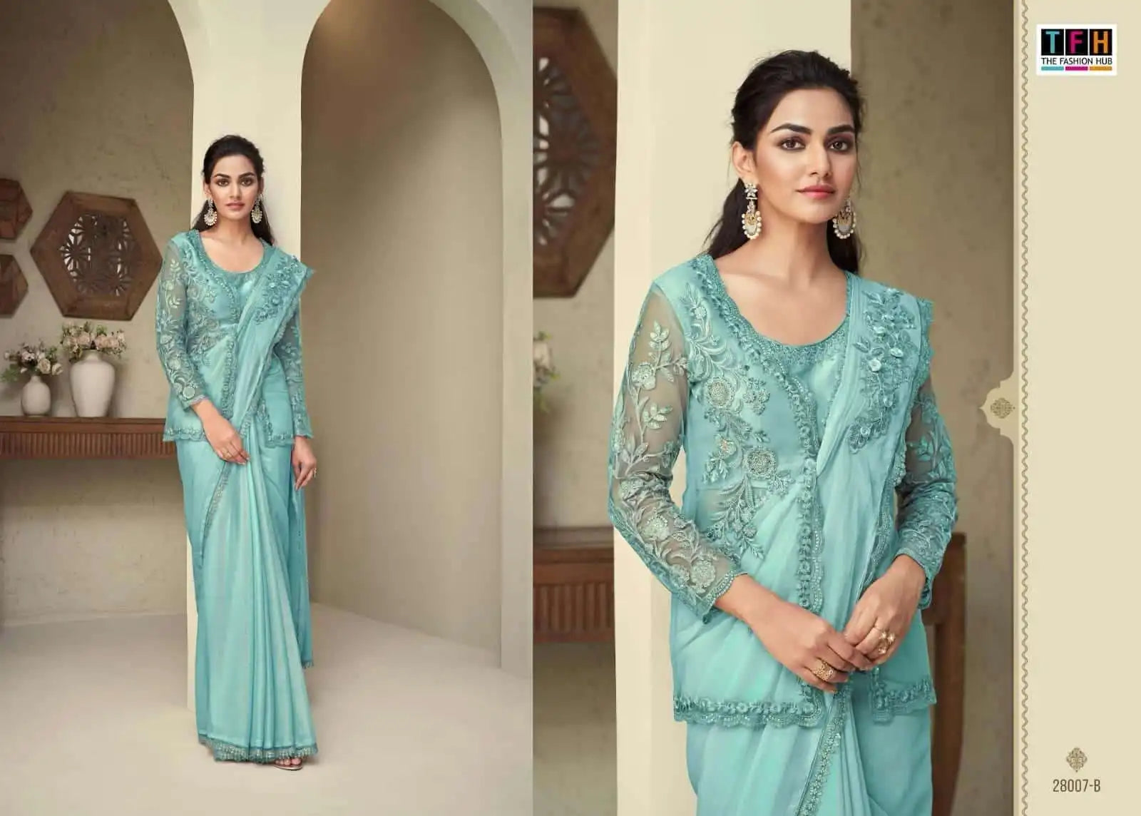 The Fashion Hub Presents Sarees Made From Premium Fancy Materials, Combining Intricate Design