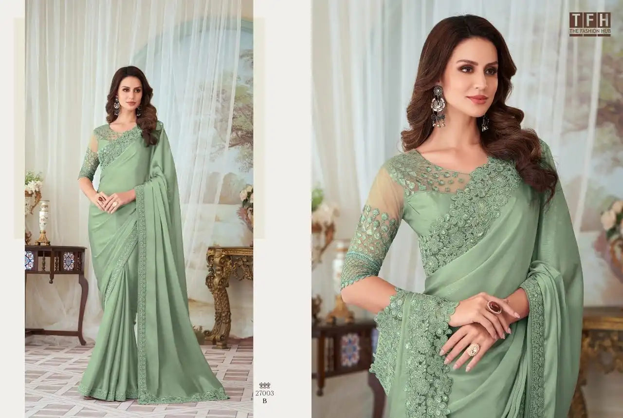 The Fashion Hub Presents Sarees Made From Premium Fancy Materials, Combining Intricate Design