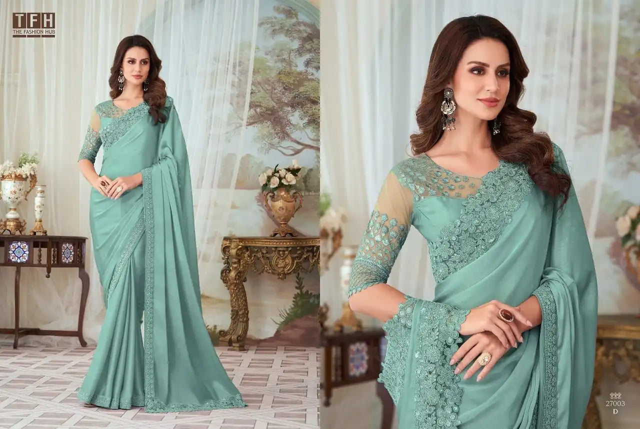 The Fashion Hub Presents Sarees Made From Premium Fancy Materials, Combining Intricate Design