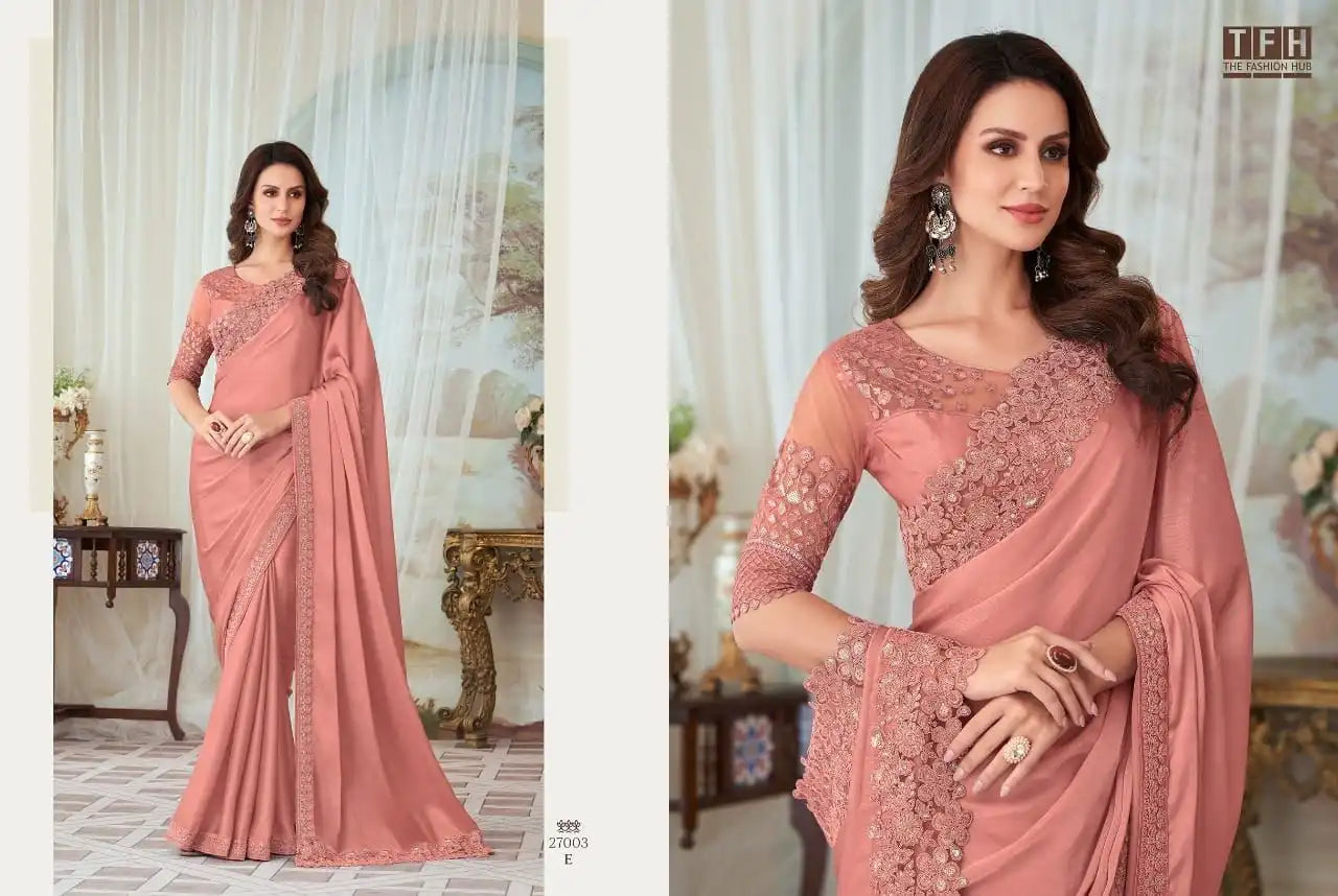 The Fashion Hub Presents Sarees Made From Premium Fancy Materials, Combining Intricate Design