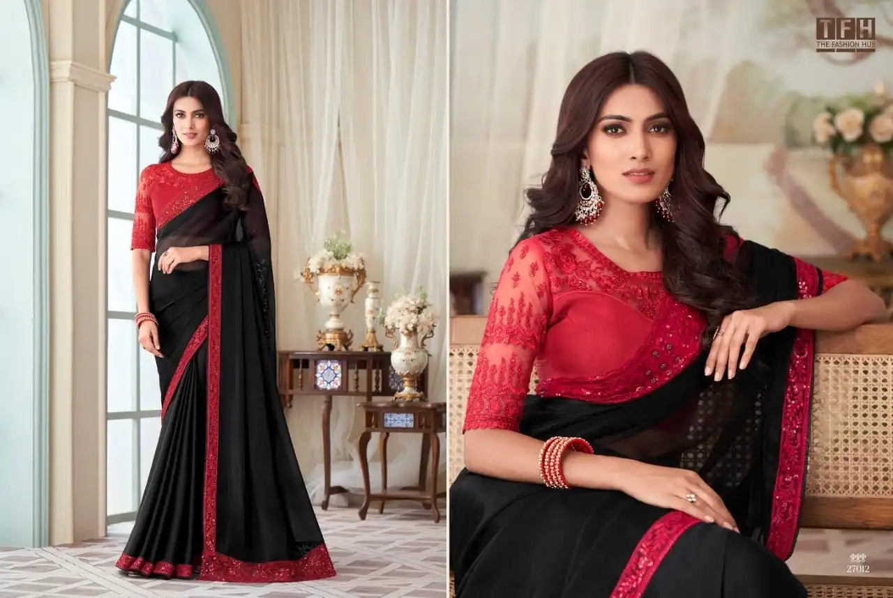 The Fashion Hub Presents Sarees Made From Premium Fancy Materials, Combining Intricate Design