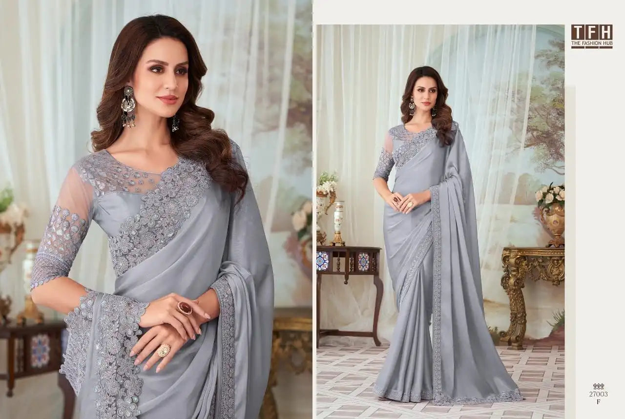 The Fashion Hub Presents Sarees Made From Premium Fancy Materials, Combining Intricate Design