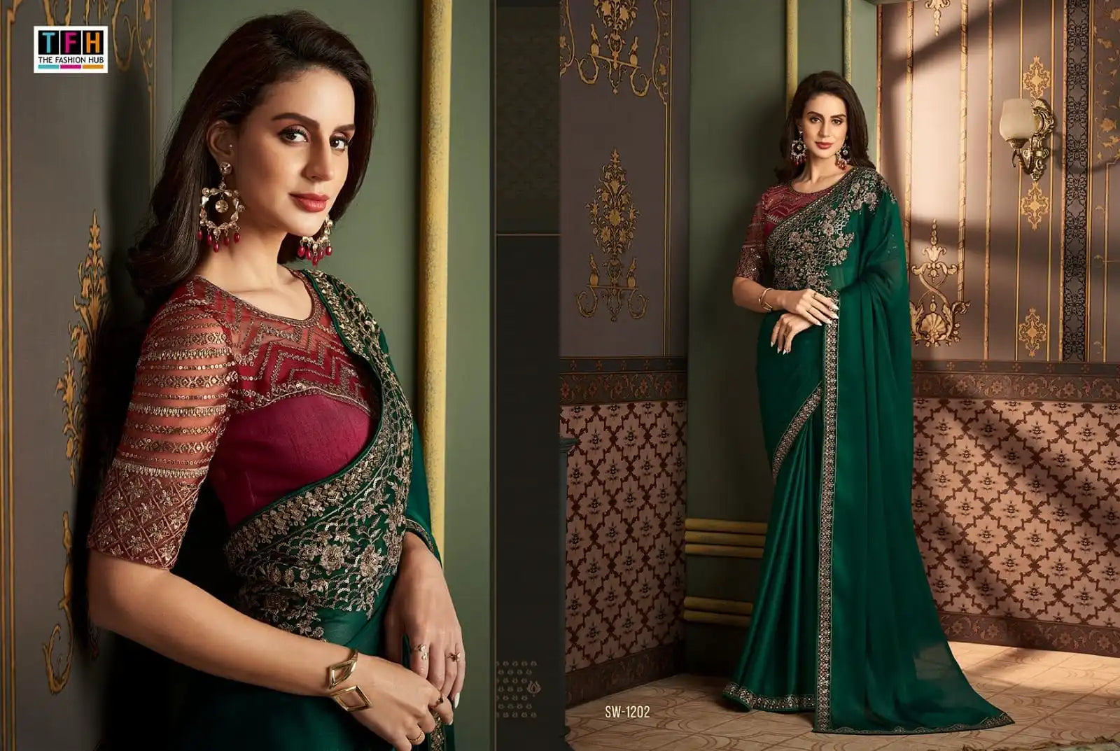 The Fashion Hub Presents Sarees Made From Premium Fancy Materials, Combining Intricate Design