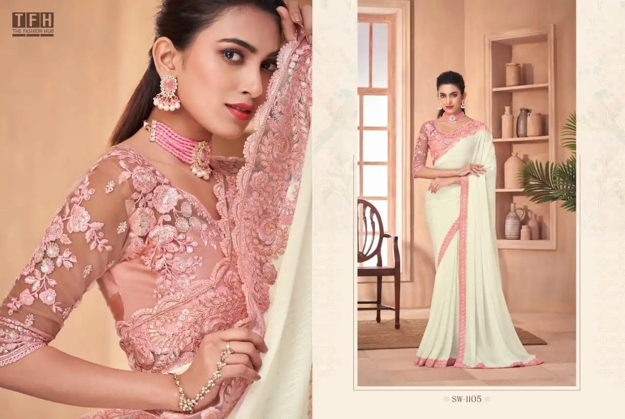 The Fashion Hub Presents Sarees Made From Premium Fancy Materials, Combining Intricate Design
