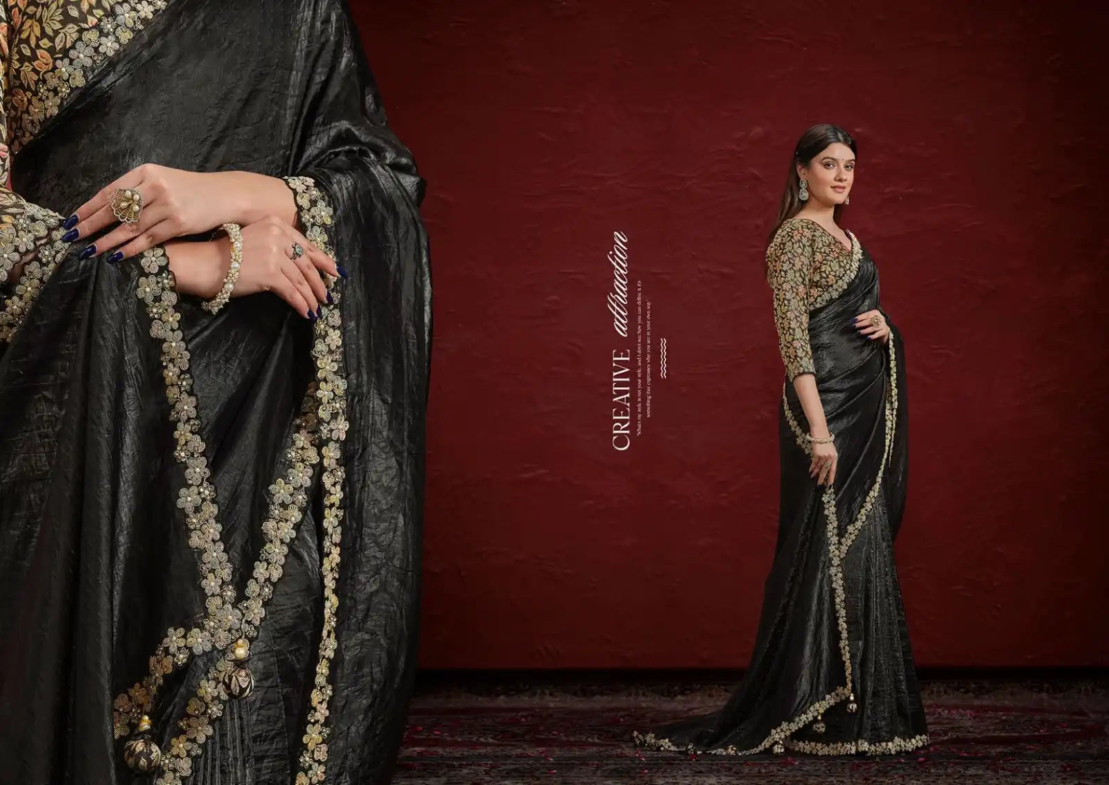 MAHOTSAV Sarees Feature A Sophisticated Blend of Multiple Fabrics Expertly Designed