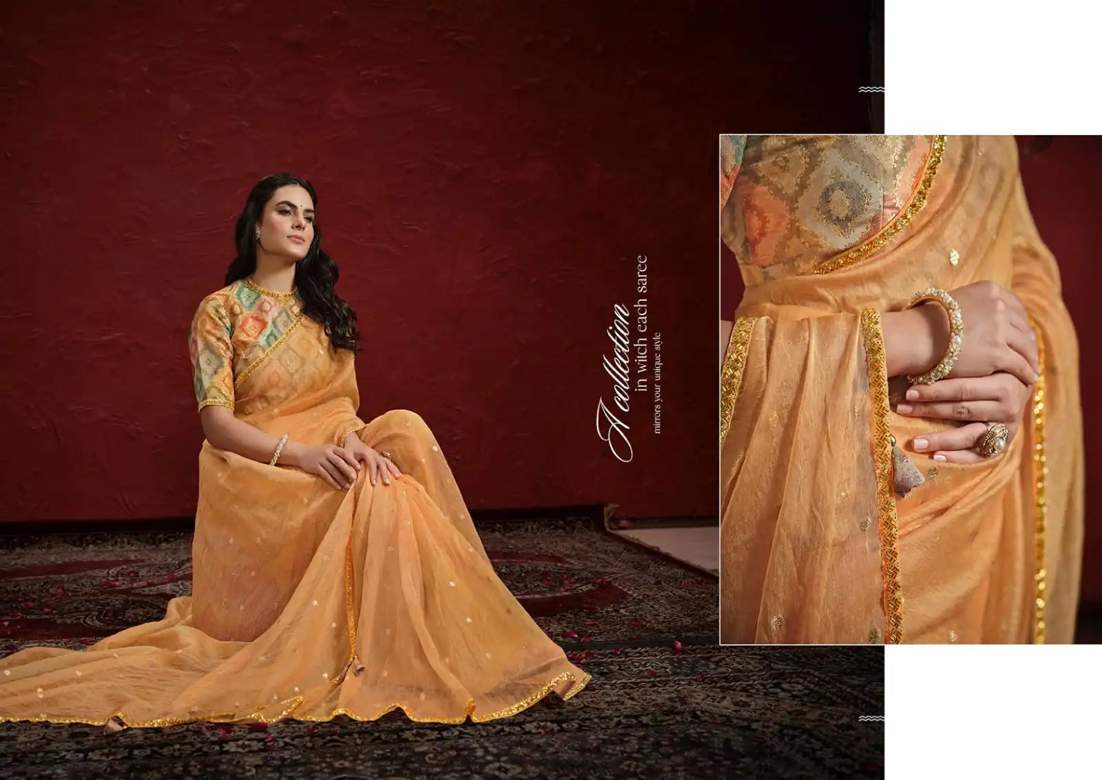 MAHOTSAV Sarees Feature A Sophisticated Blend of Multiple Fabrics Expertly Designed
