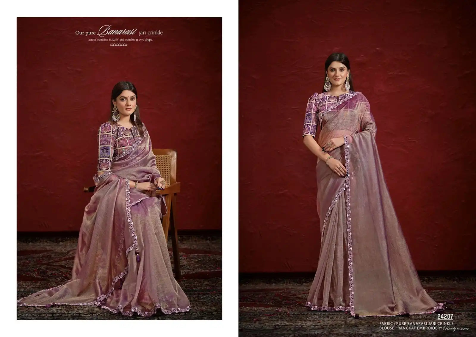 MAHOTSAV Sarees Feature A Sophisticated Blend of Multiple Fabrics Expertly Designed