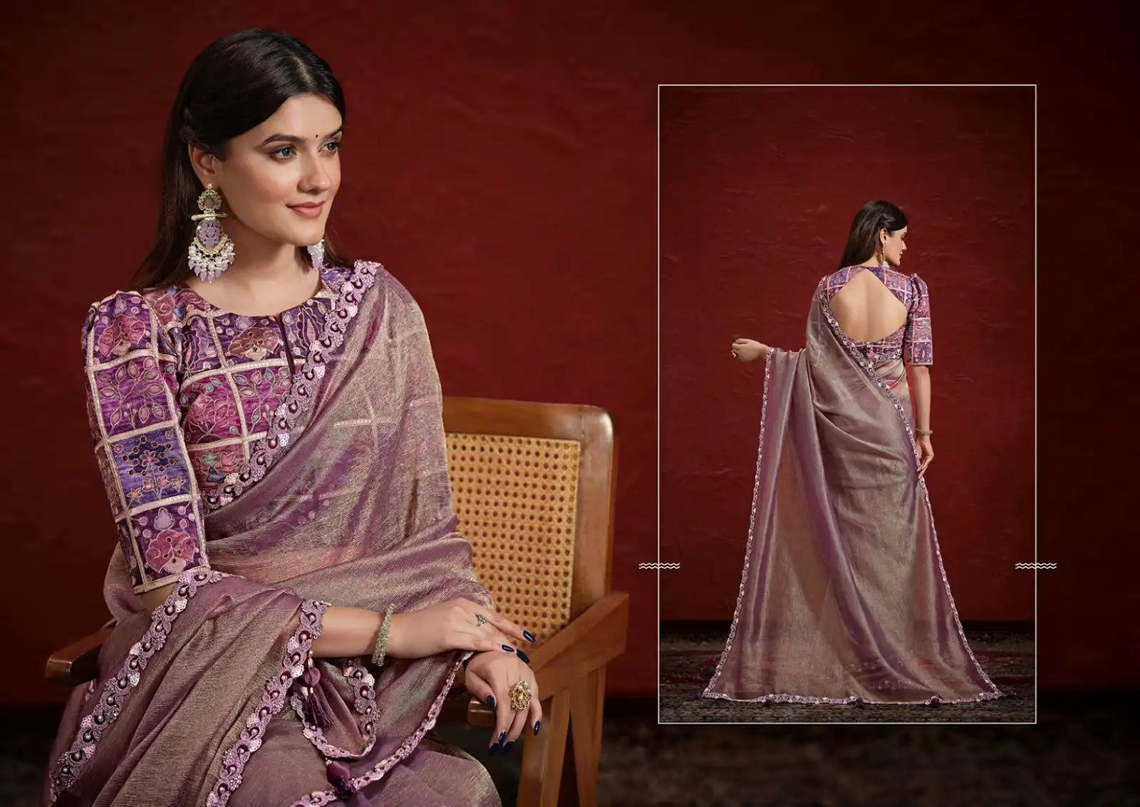 MAHOTSAV Sarees Feature A Sophisticated Blend of Multiple Fabrics Expertly Designed