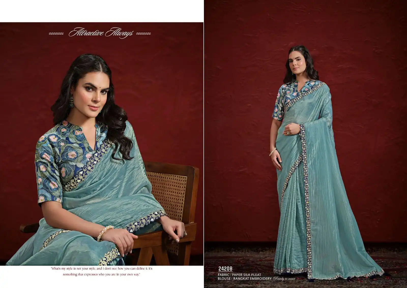 MAHOTSAV Sarees Feature A Sophisticated Blend of Multiple Fabrics Expertly Designed