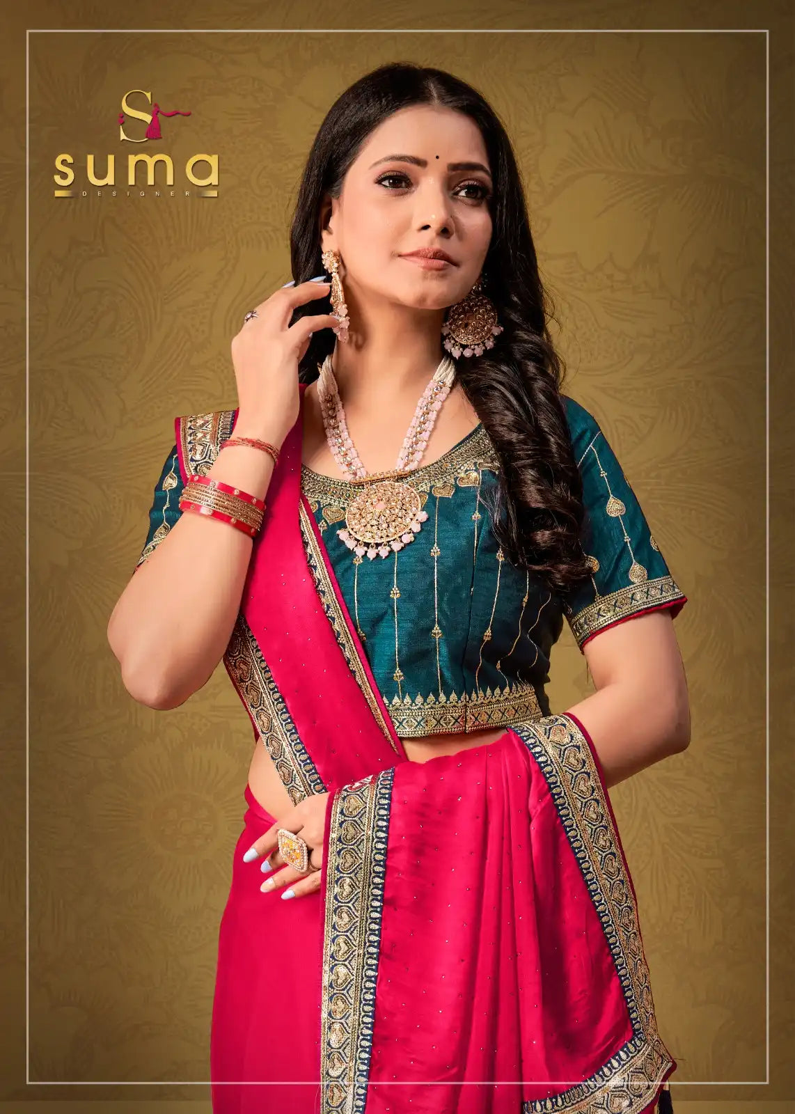 SUMA DESIGNER Sarees With Black Rangoli Showcase Exquisite Craftsmanship Through Detailed Rangoli Motifs