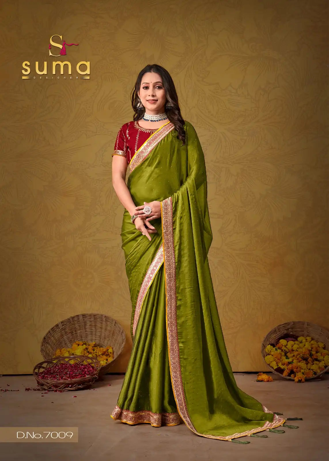 SUMA DESIGNER Sarees With Black Rangoli Showcase Exquisite Craftsmanship Through Detailed Rangoli Motifs