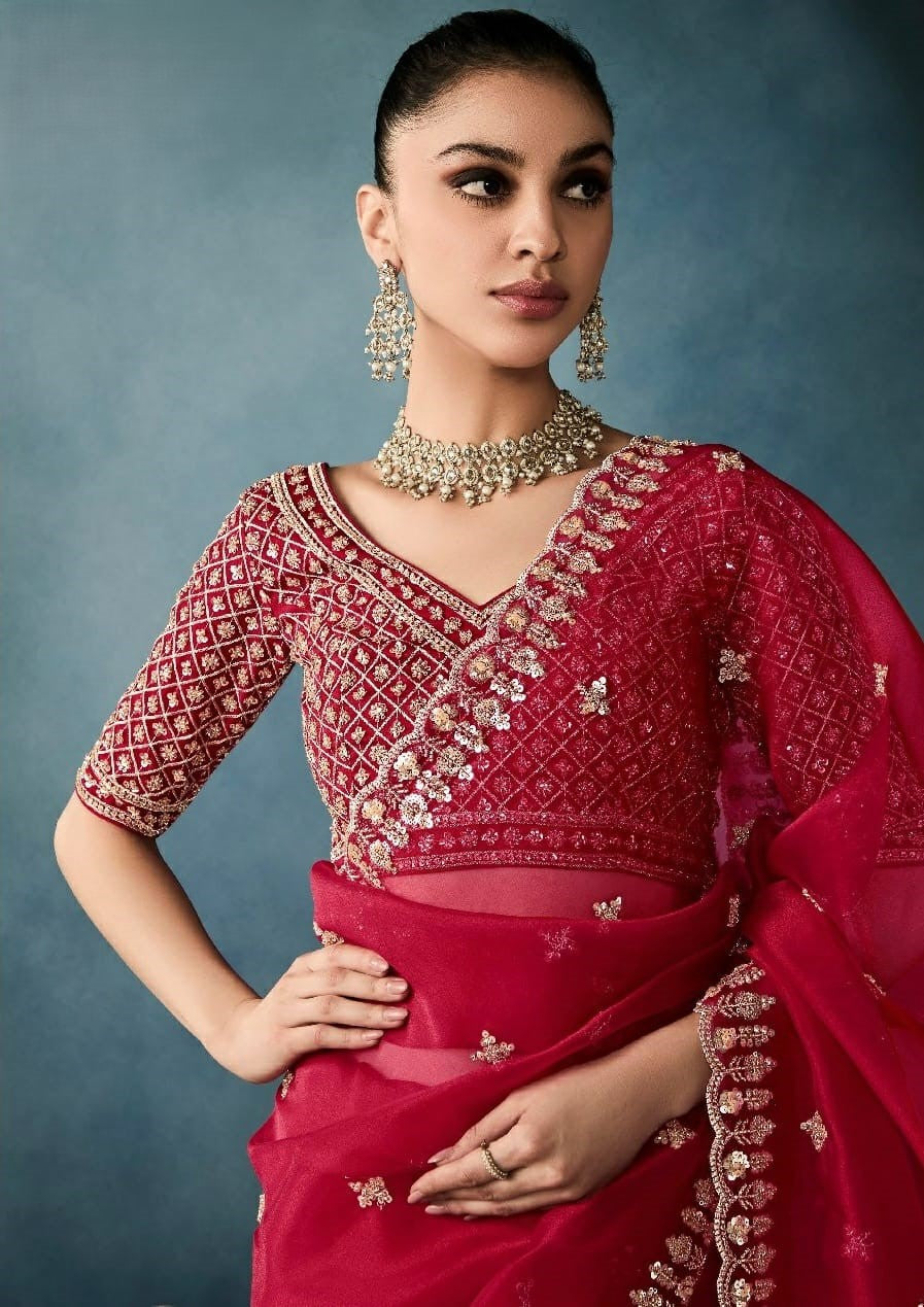 Kimora Sarees Feature Pure Fancy-Based Fabric That Offers A Luxurious Feel And Elegant Drape