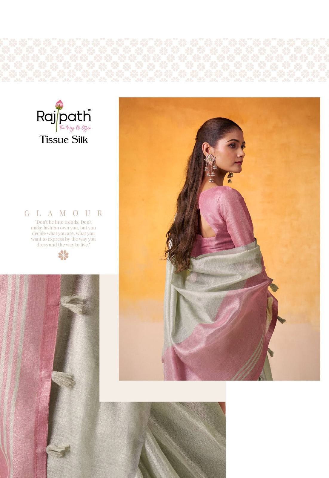 RajPath Fabrics Sarees Crafted From Premium Tissue Silk Offer A Luxurious Blend Of Softness