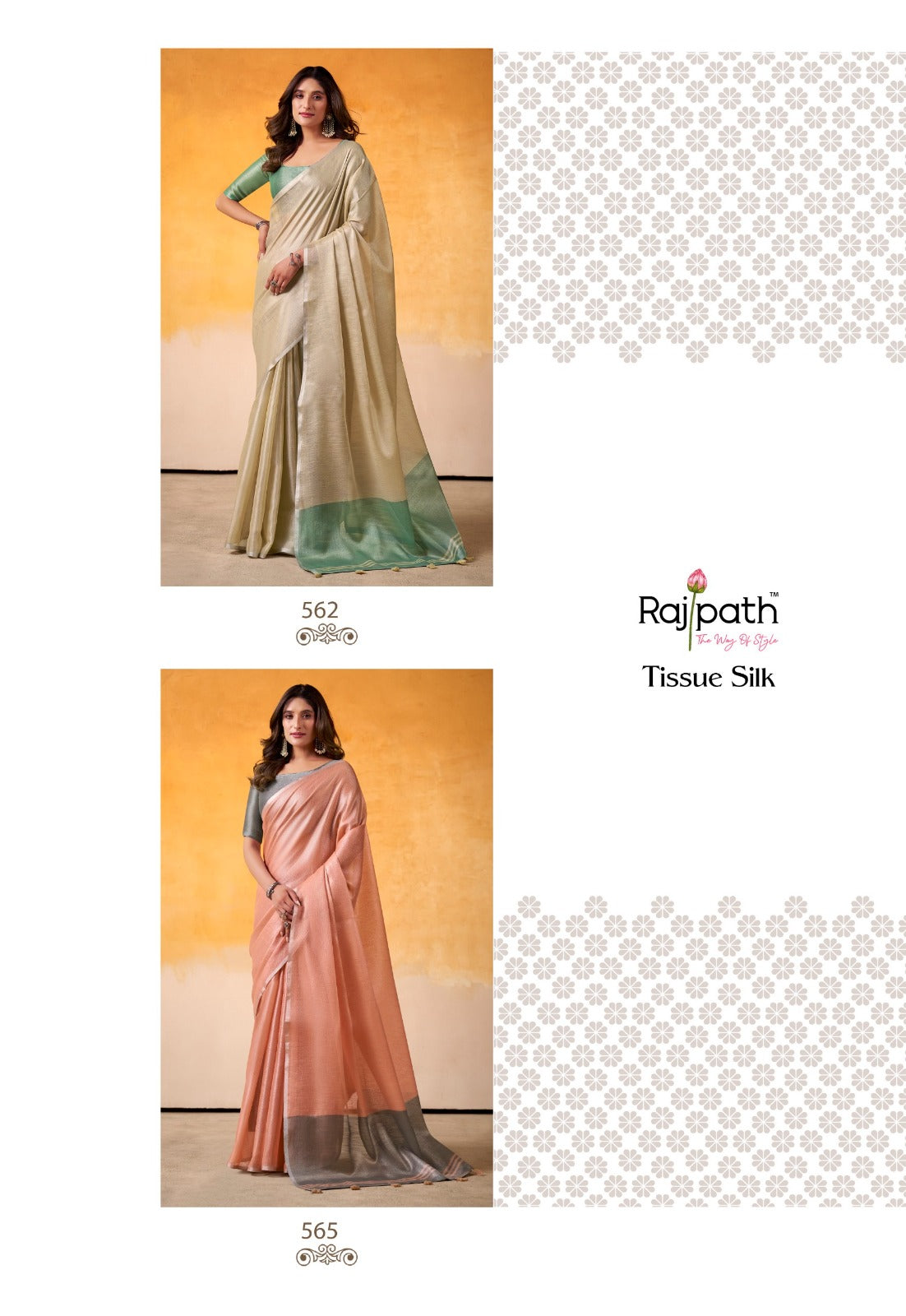 RajPath Fabrics Sarees Crafted From Premium Tissue Silk Offer A Luxurious Blend Of Softness