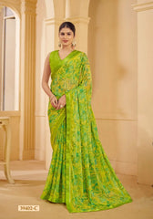 Ruchi Chiffon Saree With An Attached Border Combines Delicate Craftsmanship