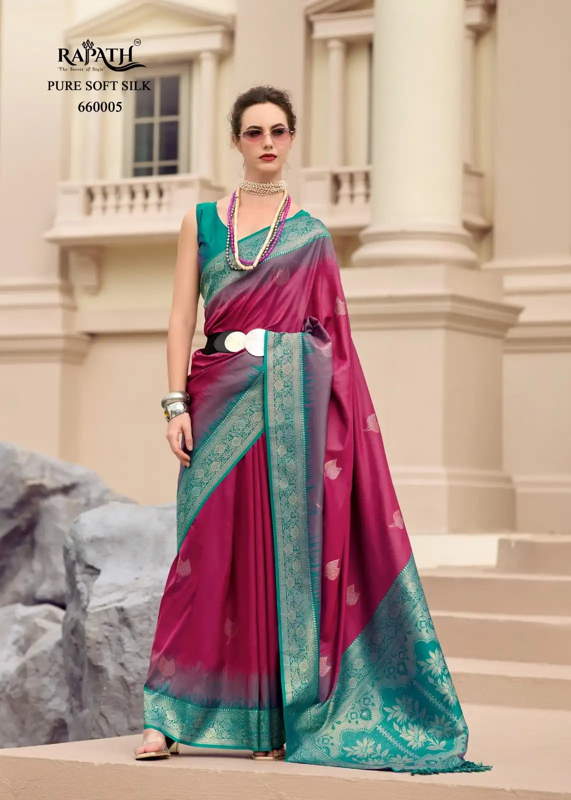 RajPath Fabric Sarees Showcase The Finest Pure Touch Soft Silk Enhanced By Intricate Zari Weaving