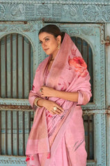 Bhumi Sarees Crafted From Pure Linen Showcase Intricate Floral Digital Prints
