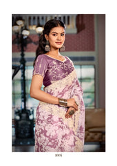 Stavan Sarees Showcase The Richness Of Heavy Burberry Fabric Enhanced By An Intricate Embroidered Cutwork