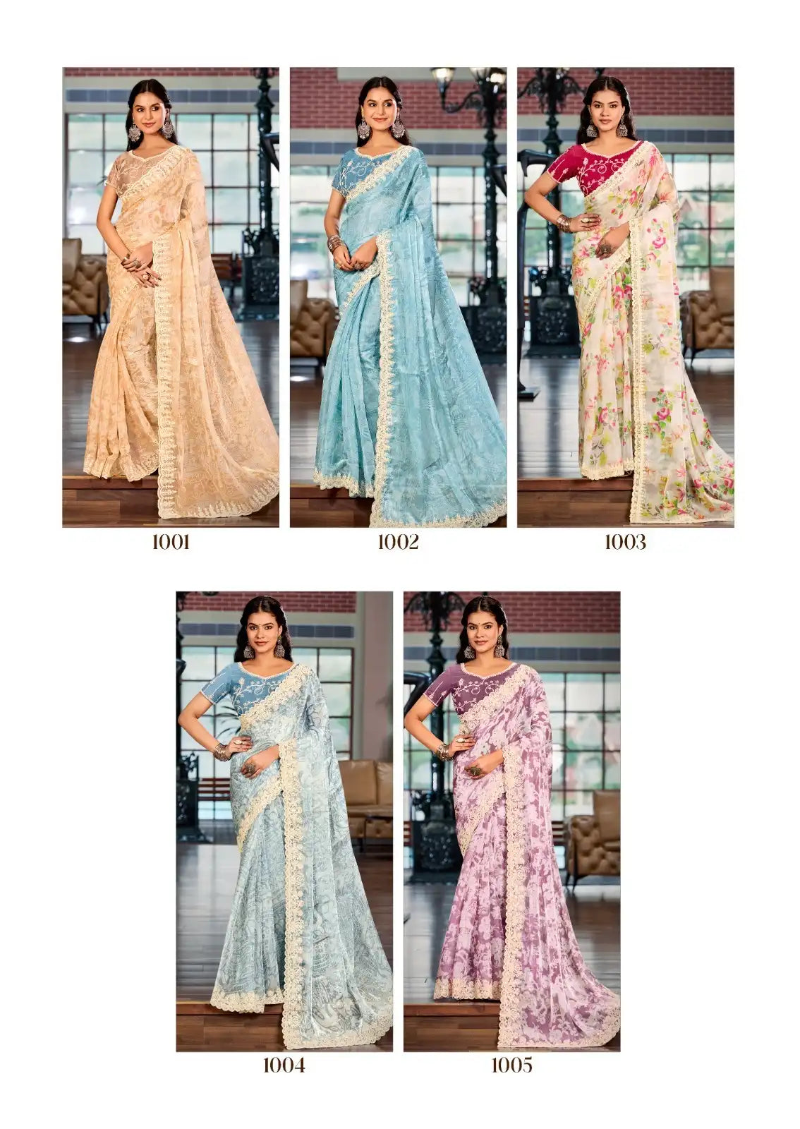 Stavan Sarees Showcase The Richness Of Heavy Burberry Fabric Enhanced By An Intricate Embroidered Cutwork