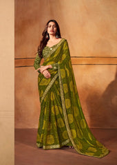 Stavan Sarees Showcase The Elegance Of Pure Chiffon Fabric Enhanced By A Meticulously