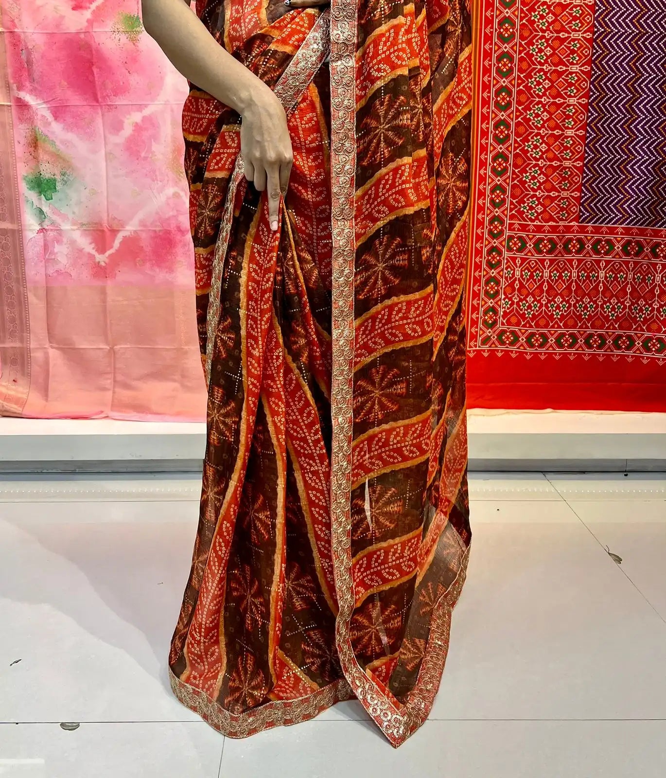 Stavan Sarees Showcase The Elegance Of Pure Chiffon Fabric Enhanced By A Meticulously