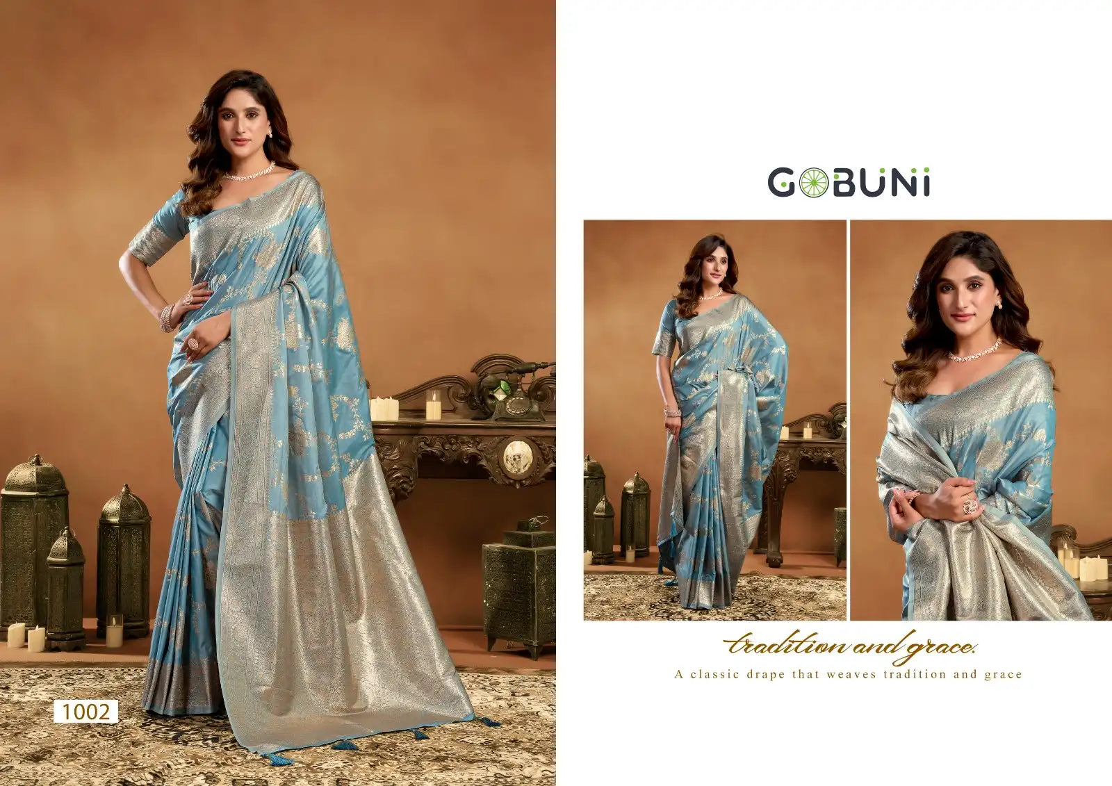 Gobuni Sarees Showcase A Rich Silk Pallu Adorned With Exquisite Zhallar Work Reflecting Expert Craftsmanship