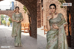 Tathastu Sarees Showcase Pure Fancy Fabric Enhanced With Meticulous Embroidery