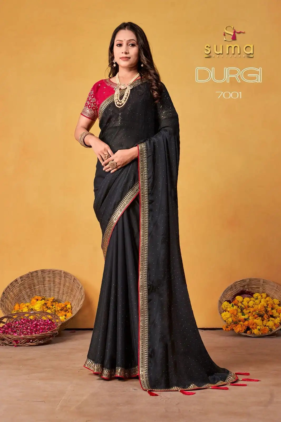 The Suma Designer Saree With Black Rangoli Showcases Exquisite Craftsmanship