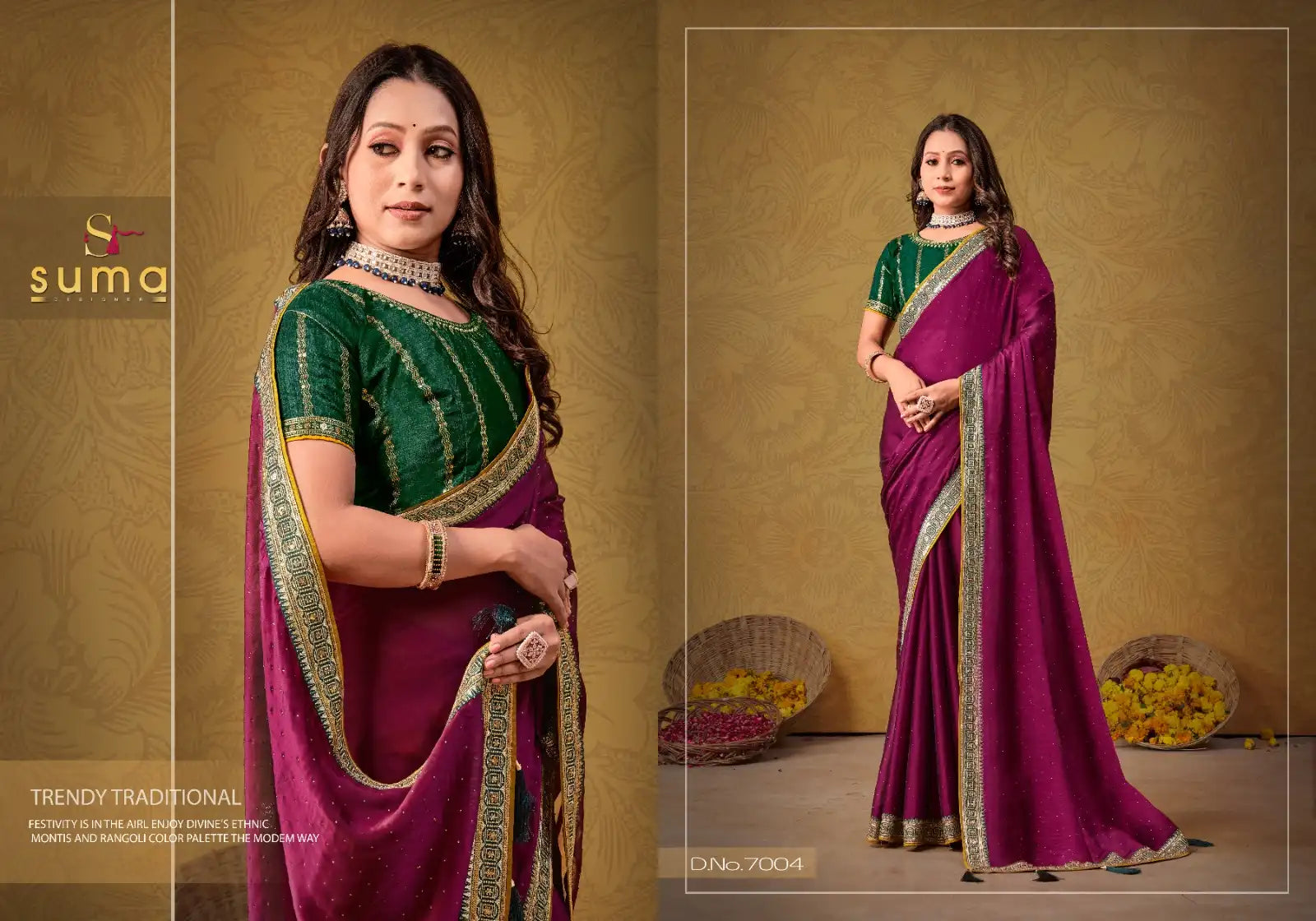 The Suma Designer Saree With Black Rangoli Showcases Exquisite Craftsmanship